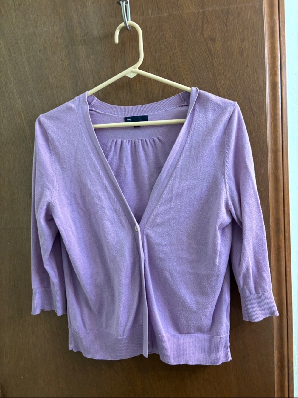 GAP Lilac Cotton Blend Button-Front Cardigan